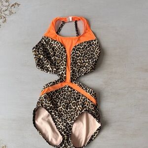 BP Designs leopard cutout leotard